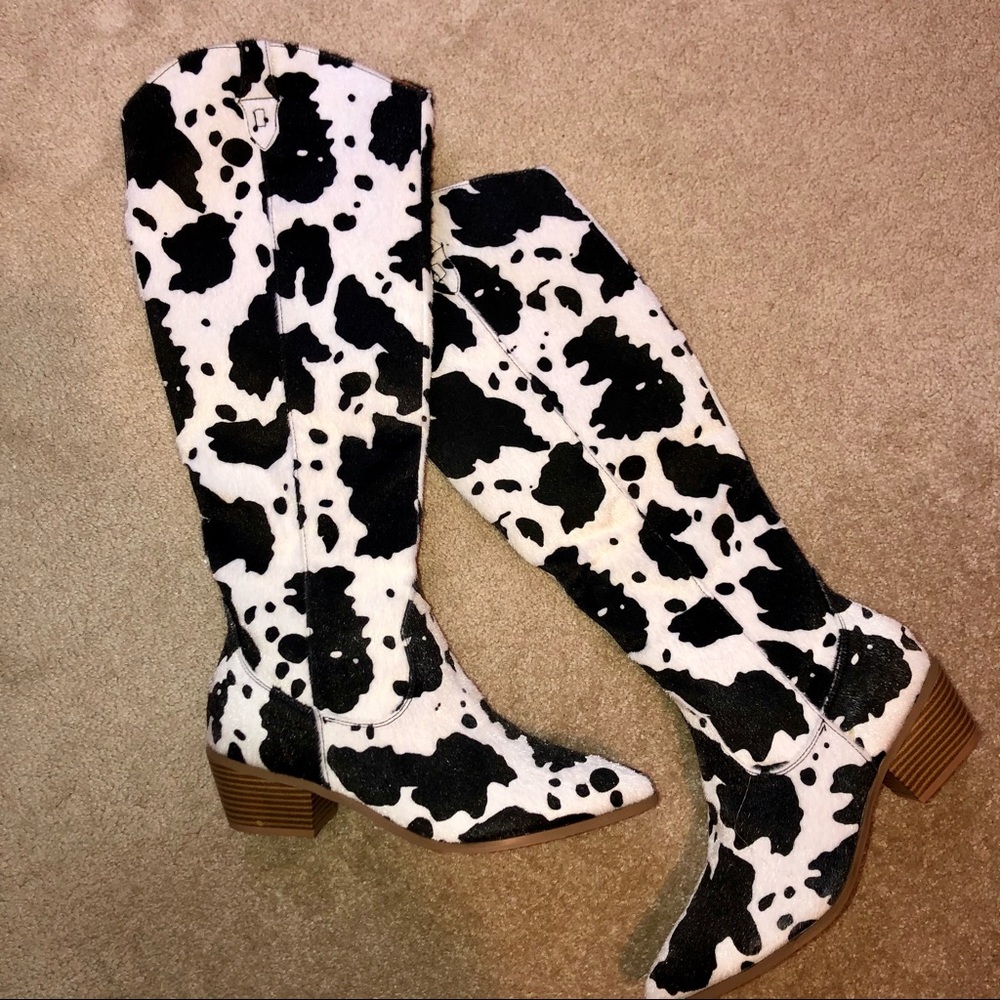Cow Print Boots
